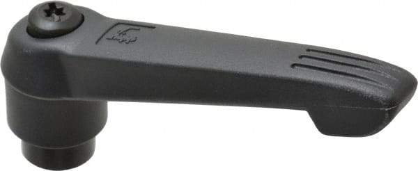 KIPP - 3/8-16, 1" Hub Diam, Glass Fiber (Steel Components) Tapped Adjustable Clamping Lever - 4.29" OAL, 2.4" High, 0.67" Hole Depth - USA Tool & Supply
