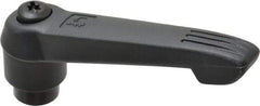 KIPP - 3/8-16, 1" Hub Diam, Glass Fiber (Steel Components) Tapped Adjustable Clamping Lever - 4.29" OAL, 2.4" High, 0.67" Hole Depth - USA Tool & Supply