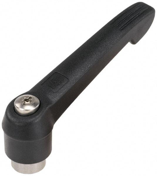 KIPP - M16 x 2.0, 30mm Hub Diam, Glass Fiber (Stainless Steel Components) Tapped Adjustable Clamping Lever - 126mm OAL, 72mm High, 23mm Hole Depth - USA Tool & Supply