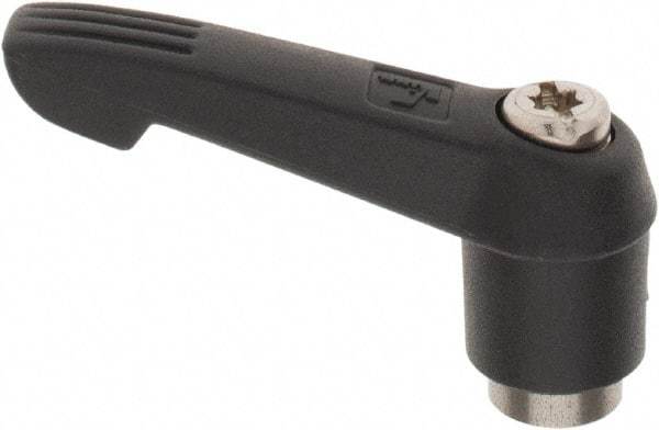 KIPP - M6 x 1.0, 13mm Hub Diam, Glass Fiber (Stainless Steel Components) Tapped Adjustable Clamping Lever - 47mm OAL, 30mm High, 9mm Hole Depth - USA Tool & Supply