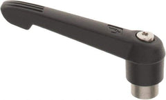 KIPP - 5/16-18, 0.85" Hub Diam, Glass Fiber (Stainless Steel Components) Tapped Adjustable Clamping Lever - 3.6" OAL, 2.11" High, 0.55" Hole Depth - USA Tool & Supply