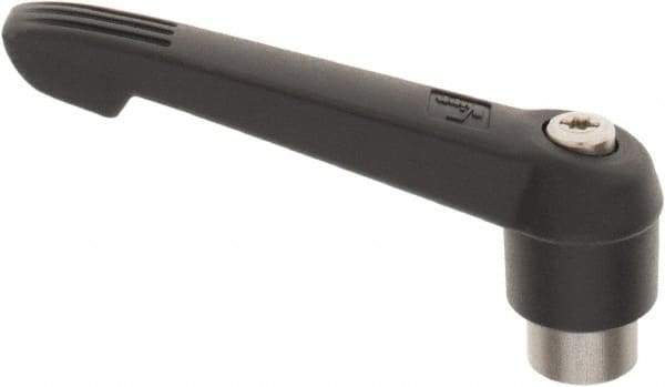 KIPP - 3/8-16, 0.85" Hub Diam, Glass Fiber (Stainless Steel Components) Tapped Adjustable Clamping Lever - 3.6" OAL, 2.11" High, 0.55" Hole Depth - USA Tool & Supply
