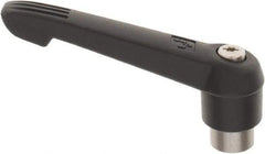 KIPP - 3/8-16, 0.85" Hub Diam, Glass Fiber (Stainless Steel Components) Tapped Adjustable Clamping Lever - 3.6" OAL, 2.11" High, 0.55" Hole Depth - USA Tool & Supply