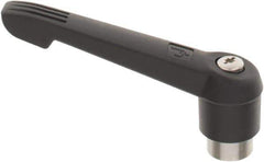 KIPP - 1/2-13, 1.18" Hub Diam, Glass Fiber (Stainless Steel Components) Tapped Adjustable Clamping Lever - 4.96" OAL, 2.83" High, 0.91" Hole Depth - USA Tool & Supply