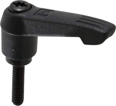KIPP - #10-24, 0.51" Hub Diam, Glass Fiber (Steel Components) Threaded Stud Adjustable Clamping Lever - 0.79" Stud Length, 1.85" OAL, 1.18" High - USA Tool & Supply