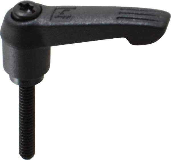 KIPP - #10-24, 0.51" Hub Diam, Glass Fiber (Steel Components) Threaded Stud Adjustable Clamping Lever - 1.18" Stud Length, 1.85" OAL, 1.18" High - USA Tool & Supply