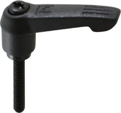 KIPP - #10-24, 0.51" Hub Diam, Glass Fiber (Steel Components) Threaded Stud Adjustable Clamping Lever - 1.18" Stud Length, 1.85" OAL, 1.18" High - USA Tool & Supply