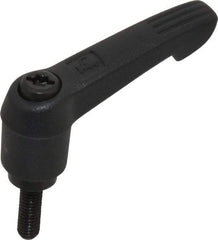 KIPP - #10-32, 0.51" Hub Diam, Glass Fiber (Steel Components) Threaded Stud Adjustable Clamping Lever - 0.59" Stud Length, 1.85" OAL, 1.18" High - USA Tool & Supply