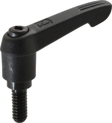 KIPP - 1/4-20, 0.51" Hub Diam, Glass Fiber (Steel Components) Threaded Stud Adjustable Clamping Lever - 0.59" Stud Length, 1.85" OAL, 1.18" High - USA Tool & Supply