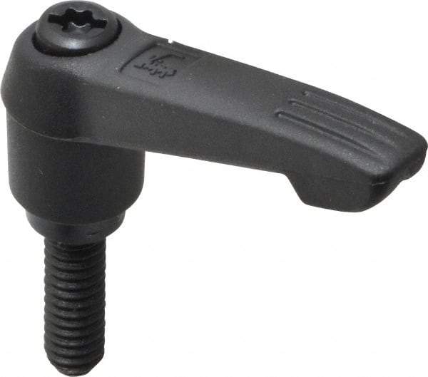 KIPP - 1/4-20, 0.51" Hub Diam, Glass Fiber (Steel Components) Threaded Stud Adjustable Clamping Lever - 0.79" Stud Length, 1.85" OAL, 1.18" High - USA Tool & Supply