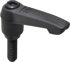 KIPP - 1/4-20, 0.51" Hub Diam, Glass Fiber (Steel Components) Threaded Stud Adjustable Clamping Lever - 0.79" Stud Length, 1.85" OAL, 1.18" High - USA Tool & Supply