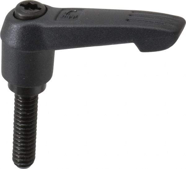 KIPP - 1/4-20, 0.51" Hub Diam, Glass Fiber (Steel Components) Threaded Stud Adjustable Clamping Lever - 0.98" Stud Length, 1.85" OAL, 1.18" High - USA Tool & Supply