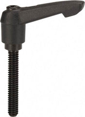 KIPP - 1/4-20, 0.51" Hub Diam, Glass Fiber (Steel Components) Threaded Stud Adjustable Clamping Lever - 1.57" Stud Length, 1.85" OAL, 1.18" High - USA Tool & Supply