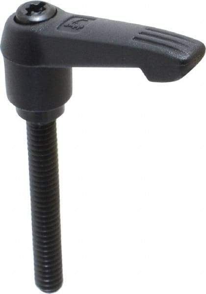KIPP - 1/4-20, 0.51" Hub Diam, Glass Fiber (Steel Components) Threaded Stud Adjustable Clamping Lever - 1.77" Stud Length, 1.85" OAL, 1.18" High - USA Tool & Supply