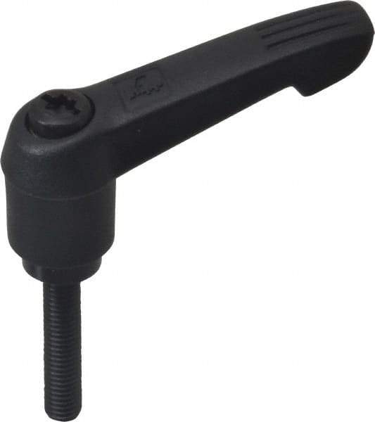 KIPP - M5 x 0.8, 13mm Hub Diam, Glass Fiber (Steel Components) Metric Threaded Stud Adjustable Clamping Lever - 25mm Stud Length, 47mm OAL, 30mm High - USA Tool & Supply