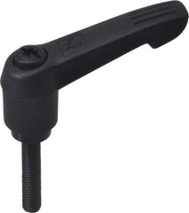 KIPP - M5 x 0.8, 13mm Hub Diam, Glass Fiber (Steel Components) Metric Threaded Stud Adjustable Clamping Lever - 25mm Stud Length, 47mm OAL, 30mm High - USA Tool & Supply