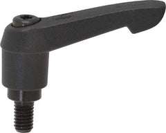 KIPP - M6 x 1.0, 13mm Hub Diam, Glass Fiber (Steel Components) Metric Threaded Stud Adjustable Clamping Lever - 10mm Stud Length, 47mm OAL, 30mm High - USA Tool & Supply