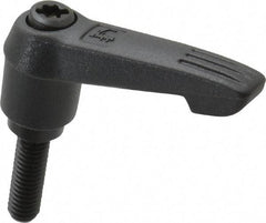 KIPP - M6 x 1.0, 13mm Hub Diam, Glass Fiber (Steel Components) Metric Threaded Stud Adjustable Clamping Lever - 20mm Stud Length, 47mm OAL, 30mm High - USA Tool & Supply