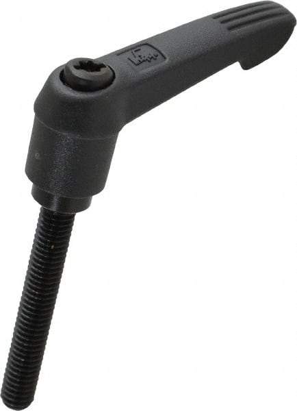 KIPP - M6 x 1.0, 13mm Hub Diam, Glass Fiber (Steel Components) Metric Threaded Stud Adjustable Clamping Lever - 40mm Stud Length, 47mm OAL, 30mm High - USA Tool & Supply