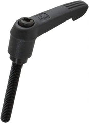KIPP - M6 x 1.0, 13mm Hub Diam, Glass Fiber (Steel Components) Metric Threaded Stud Adjustable Clamping Lever - 40mm Stud Length, 47mm OAL, 30mm High - USA Tool & Supply