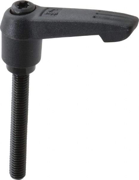 KIPP - M6 x 1.0, 13mm Hub Diam, Glass Fiber (Steel Components) Metric Threaded Stud Adjustable Clamping Lever - 45mm Stud Length, 47mm OAL, 30mm High - USA Tool & Supply