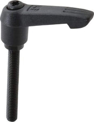 KIPP - M6 x 1.0, 13mm Hub Diam, Glass Fiber (Steel Components) Metric Threaded Stud Adjustable Clamping Lever - 45mm Stud Length, 47mm OAL, 30mm High - USA Tool & Supply