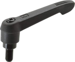 KIPP - 5/16-18, 0.71" Hub Diam, Glass Fiber (Steel Components) Threaded Stud Adjustable Clamping Lever - 0.59" Stud Length, 2.95" OAL, 1.63" High - USA Tool & Supply