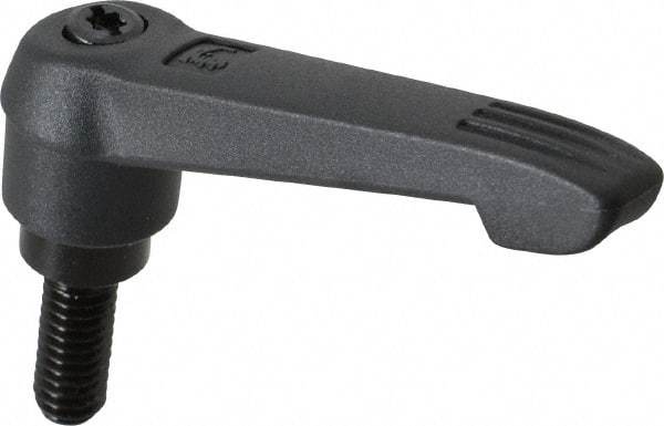 KIPP - 5/16-18, 0.71" Hub Diam, Glass Fiber (Steel Components) Threaded Stud Adjustable Clamping Lever - 0.79" Stud Length, 2.95" OAL, 1.63" High - USA Tool & Supply