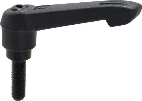 KIPP - 5/16-18, 0.71" Hub Diam, Glass Fiber (Steel Components) Threaded Stud Adjustable Clamping Lever - 0.98" Stud Length, 2.95" OAL, 1.63" High - USA Tool & Supply