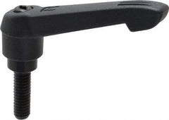 KIPP - 5/16-18, 0.71" Hub Diam, Glass Fiber (Steel Components) Threaded Stud Adjustable Clamping Lever - 0.98" Stud Length, 2.95" OAL, 1.63" High - USA Tool & Supply