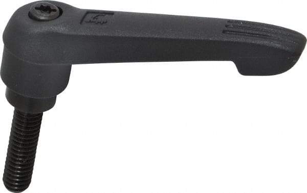 KIPP - 5/16-18, 0.71" Hub Diam, Glass Fiber (Steel Components) Threaded Stud Adjustable Clamping Lever - 1.18" Stud Length, 2.95" OAL, 1.63" High - USA Tool & Supply