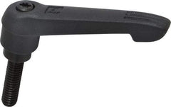 KIPP - 5/16-18, 0.71" Hub Diam, Glass Fiber (Steel Components) Threaded Stud Adjustable Clamping Lever - 1.18" Stud Length, 2.95" OAL, 1.63" High - USA Tool & Supply