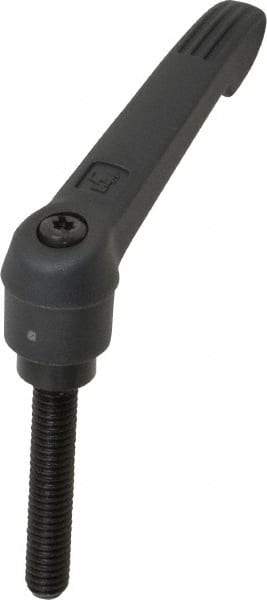 KIPP - 5/16-18, 0.71" Hub Diam, Glass Fiber (Steel Components) Threaded Stud Adjustable Clamping Lever - 1.77" Stud Length, 2.95" OAL, 1.63" High - USA Tool & Supply