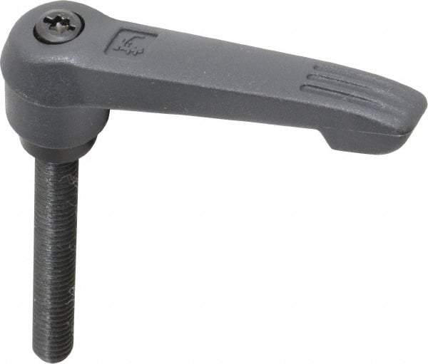 KIPP - 5/16-18, 0.71" Hub Diam, Glass Fiber (Steel Components) Threaded Stud Adjustable Clamping Lever - 2.36" Stud Length, 2.95" OAL, 1.63" High - USA Tool & Supply