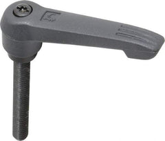KIPP - 5/16-18, 0.71" Hub Diam, Glass Fiber (Steel Components) Threaded Stud Adjustable Clamping Lever - 2.36" Stud Length, 2.95" OAL, 1.63" High - USA Tool & Supply