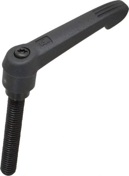 KIPP - 3/8-16, 0.71" Hub Diam, Glass Fiber (Steel Components) Threaded Stud Adjustable Clamping Lever - 2.36" Stud Length, 2.95" OAL, 1.63" High - USA Tool & Supply
