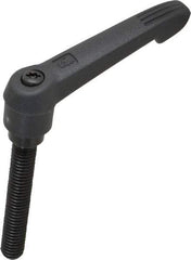 KIPP - 3/8-16, 0.71" Hub Diam, Glass Fiber (Steel Components) Threaded Stud Adjustable Clamping Lever - 2.36" Stud Length, 2.95" OAL, 1.63" High - USA Tool & Supply