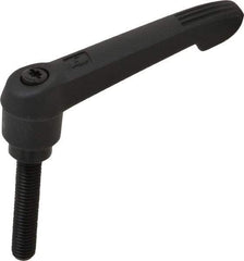 KIPP - M8 x 1.25, 18mm Hub Diam, Glass Fiber (Steel Components) Metric Threaded Stud Adjustable Clamping Lever - 40mm Stud Length, 75mm OAL, 41.5mm High - USA Tool & Supply