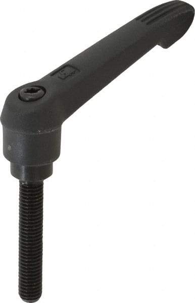 KIPP - M8 x 1.25, 18mm Hub Diam, Glass Fiber (Steel Components) Metric Threaded Stud Adjustable Clamping Lever - 45mm Stud Length, 75mm OAL, 41.5mm High - USA Tool & Supply