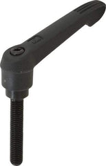 KIPP - M8 x 1.25, 18mm Hub Diam, Glass Fiber (Steel Components) Metric Threaded Stud Adjustable Clamping Lever - 45mm Stud Length, 75mm OAL, 41.5mm High - USA Tool & Supply