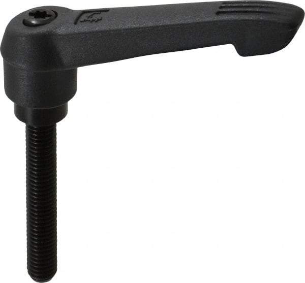 KIPP - M8 x 1.25, 18mm Hub Diam, Glass Fiber (Steel Components) Metric Threaded Stud Adjustable Clamping Lever - 50mm Stud Length, 75mm OAL, 41.5mm High - USA Tool & Supply