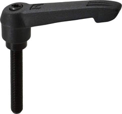 KIPP - M8 x 1.25, 18mm Hub Diam, Glass Fiber (Steel Components) Metric Threaded Stud Adjustable Clamping Lever - 50mm Stud Length, 75mm OAL, 41.5mm High - USA Tool & Supply