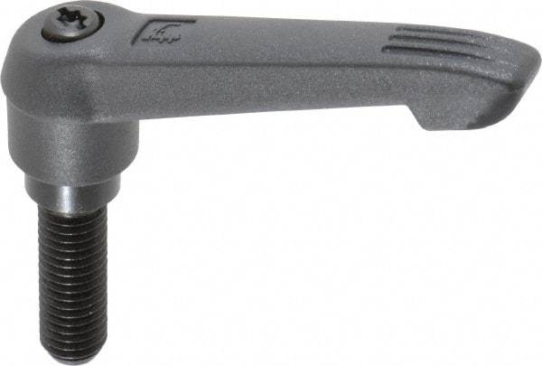 KIPP - M10 x 1.5, 18mm Hub Diam, Glass Fiber (Steel Components) Metric Threaded Stud Adjustable Clamping Lever - 30mm Stud Length, 75mm OAL, 41.5mm High - USA Tool & Supply