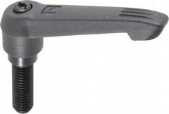 KIPP - M10 x 1.5, 18mm Hub Diam, Glass Fiber (Steel Components) Metric Threaded Stud Adjustable Clamping Lever - 30mm Stud Length, 75mm OAL, 41.5mm High - USA Tool & Supply