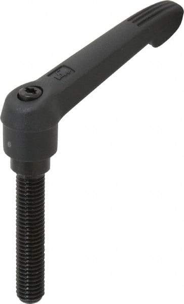 KIPP - M10 x 1.5, 18mm Hub Diam, Glass Fiber (Steel Components) Metric Threaded Stud Adjustable Clamping Lever - 50mm Stud Length, 75mm OAL, 41.5mm High - USA Tool & Supply