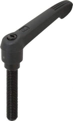 KIPP - M10 x 1.5, 18mm Hub Diam, Glass Fiber (Steel Components) Metric Threaded Stud Adjustable Clamping Lever - 50mm Stud Length, 75mm OAL, 41.5mm High - USA Tool & Supply