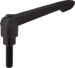 KIPP - 3/8-16, 0.85" Hub Diam, Glass Fiber (Steel Components) Threaded Stud Adjustable Clamping Lever - 1.18" Stud Length, 3.6" OAL, 2.11" High - USA Tool & Supply