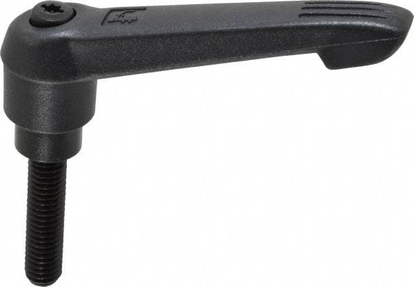 KIPP - 3/8-16, 0.85" Hub Diam, Glass Fiber (Steel Components) Threaded Stud Adjustable Clamping Lever - 1.57" Stud Length, 3.6" OAL, 2.11" High - USA Tool & Supply