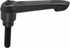 KIPP - 3/8-16, 0.85" Hub Diam, Glass Fiber (Steel Components) Threaded Stud Adjustable Clamping Lever - 1.57" Stud Length, 3.6" OAL, 2.11" High - USA Tool & Supply