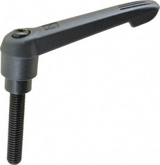 KIPP - 3/8-16, 0.85" Hub Diam, Glass Fiber (Steel Components) Threaded Stud Adjustable Clamping Lever - 1.97" Stud Length, 3.6" OAL, 2.11" High - USA Tool & Supply